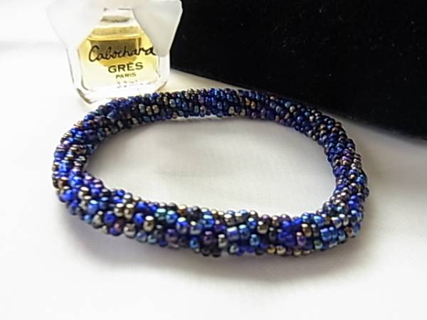 ネイビーブルー系の涼しげな色◎お子様向けサイズブレスレット◇拍卖