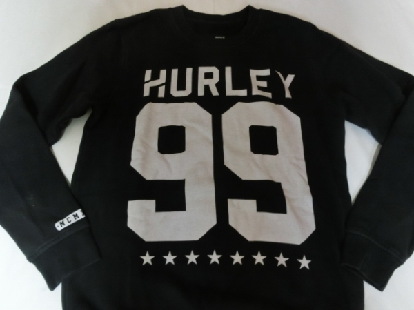 【Hurley】裏起毛ロゴナンバープリントスウェットトレーナーUS L拍卖