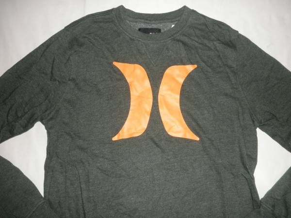 ハーレー【Hurley】裏起毛 薄手プリントトレーナーUS L グリーン拍卖