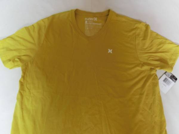 USA購入【Hurley】PREMUIM FIT シンプルVネックT US XLイエロー拍卖