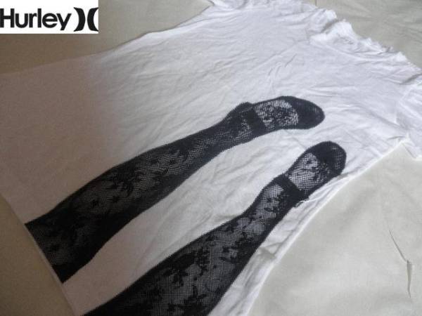 USA購入 サーフ系 Hurley女性ストッキング足プリント薄手T US XS拍卖