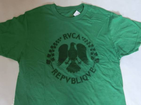 USA購入 サーフ系【RVCA】フランスコイン プリントT US L Green拍卖