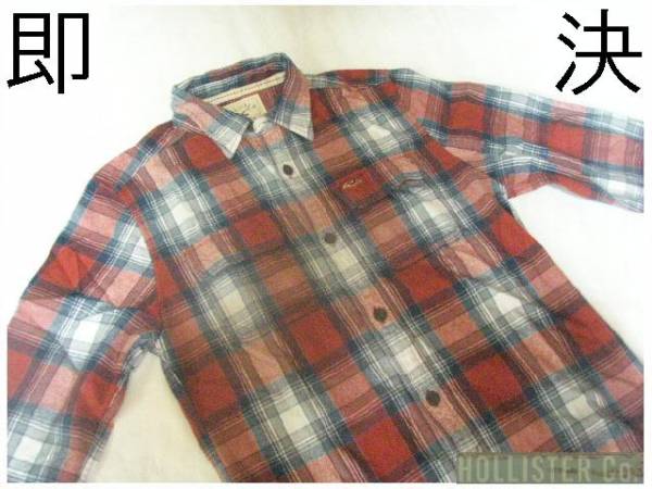 即決 本場アメカジ hollisterしっかり生地REDネルシャツUS M新品拍卖