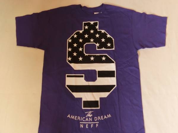 USAストリート系【NEFF】ネフ 大きな文字プリントTシャツ US M紫拍卖