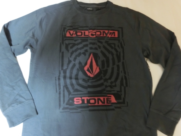 USA購入【VOLCOM】薄手生地 STONEロゴ スウェットトレーナーUS M拍卖