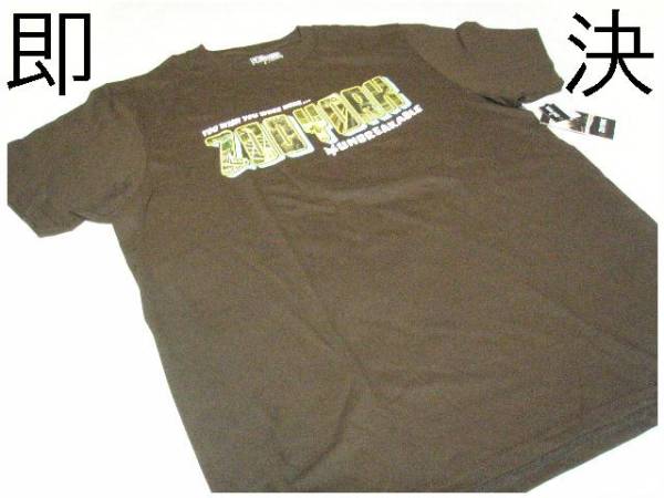 即決 NYボーダー系ZOOYORK街並みロゴTシャツ US XL(茶)新品拍卖
