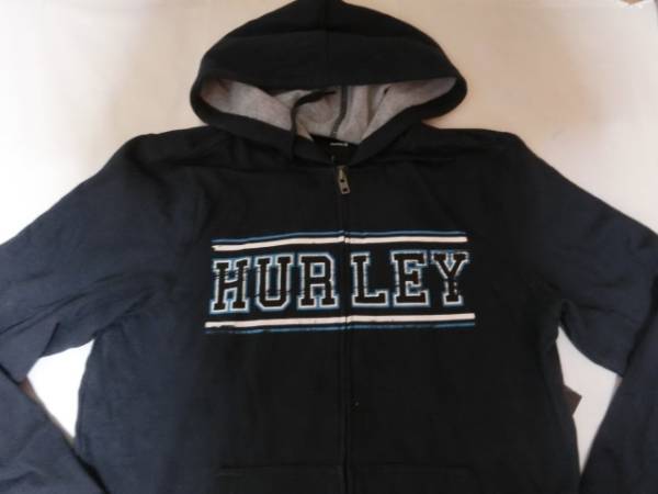 ☆USA購入【Hurley】裏起毛ロゴプリントフルジップパーカーUS M拍卖