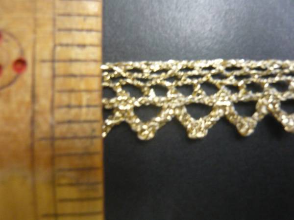 △(NH016G)約1.2cm幅ゴールドのラメトーションレース(5m)拍卖