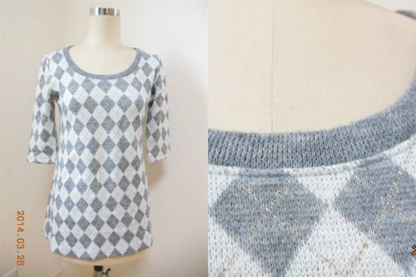 CECIL MC BEE★アクリルセーター/ダイヤ柄/丈長め/フリーサイズ拍卖