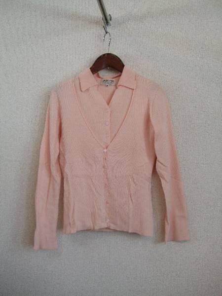 LURECONSCIOUSピンクオレンジツインコットン混ニットUSED22814②)拍卖