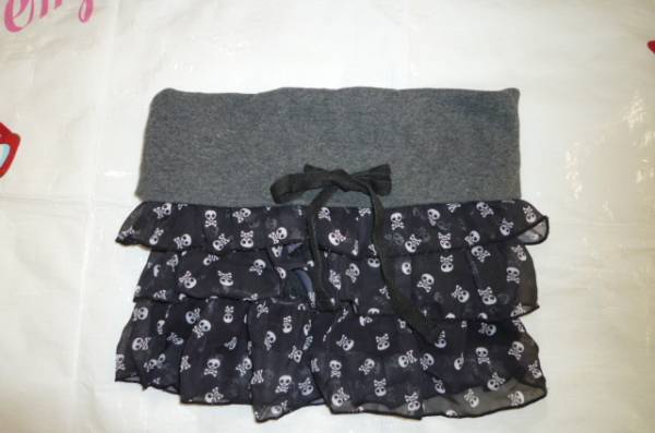 新品ドクロフリルチューブトップTシャツ100cm拍卖