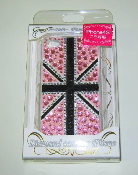 キラキラ ラインストーン iPhone4/4S ユニオンジャック ケース拍卖