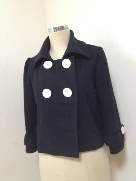 GWZOT★大きなボタン付きのショート丈Pコート/Mサイズ拍卖