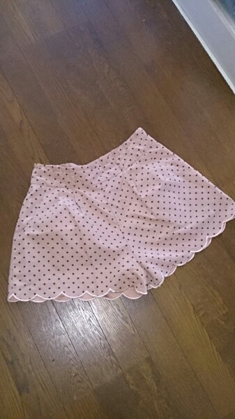 Sorridere裾スカラップ水玉ドット柄キュロットショートパンツ拍卖