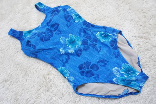 ●水着 9M●総裏地*スイミング*ワンピース水着*ブルー拍卖