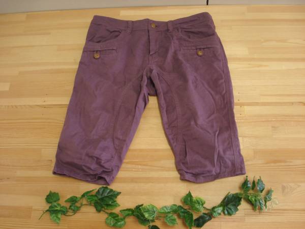 ★アズノウアズ オオラカ★大きいサイズ ハーフパンツ パープル L拍卖