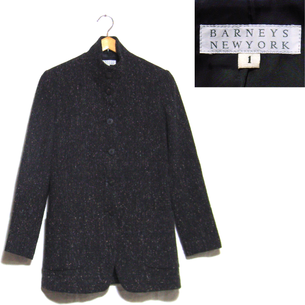 バーニーズニューヨーク オールド ツイード テーラード ブレザー ウール コート ジャケット グレー 1 / S 美品拍卖