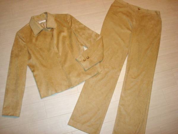 訳有激安リューデベー上質スエード風パンツスーツセット2号3号ML拍卖