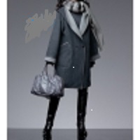 パイピング使い グレー濃淡リバーシブル フードコート 大きい 拍卖