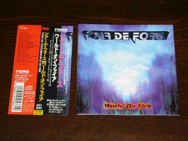 国内盤 帯付 TOUR DE FORCE /WORLD ON FIRE 1995年盤 全17曲 アメリカの メロハー バンド2nd拍卖