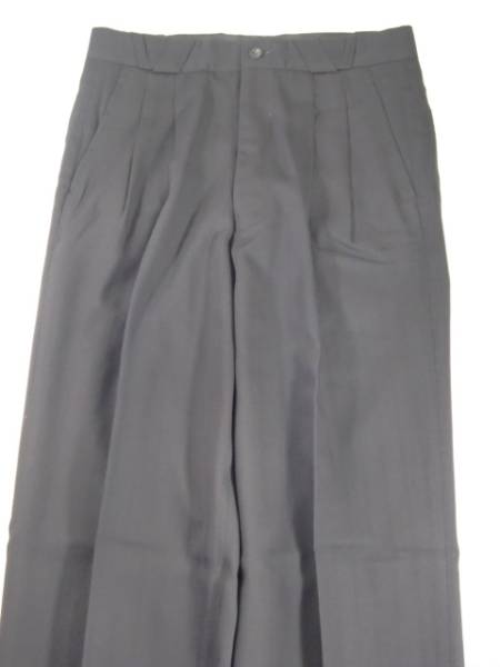 ★☆ 76 ツータック パンツ 新品 春夏秋 黒柄 日本製 ☆★拍卖