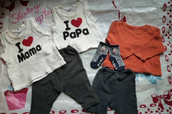 中古トレーナーベストパンツ靴下セット80cm合計6点拍卖