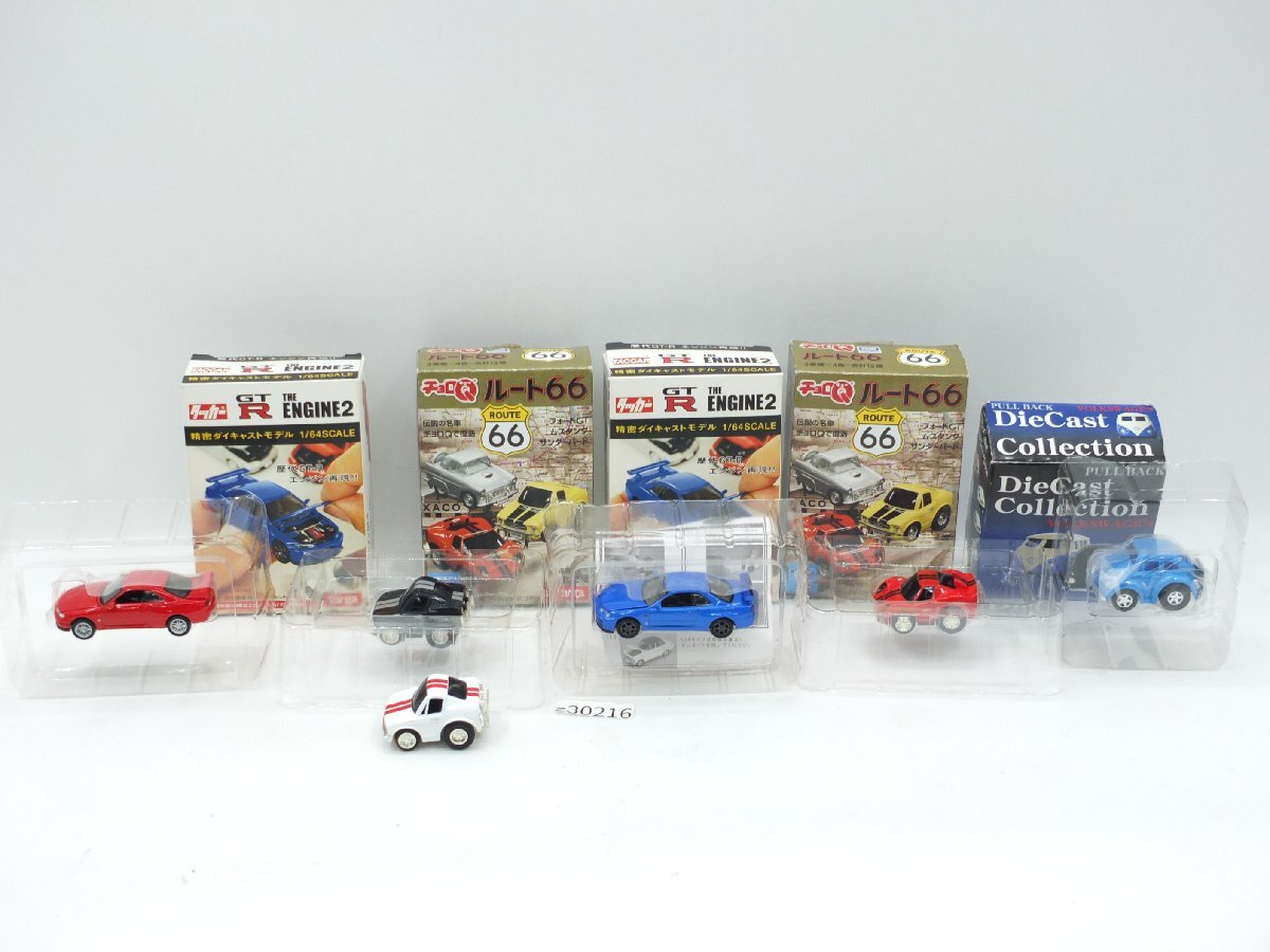 【z30216】新品・未使用 希少 タルガ チョロＱ ルート66 フォード ムスタング 初代・タッカー スカイライン GT-R 等 6台まとめ格安スタート