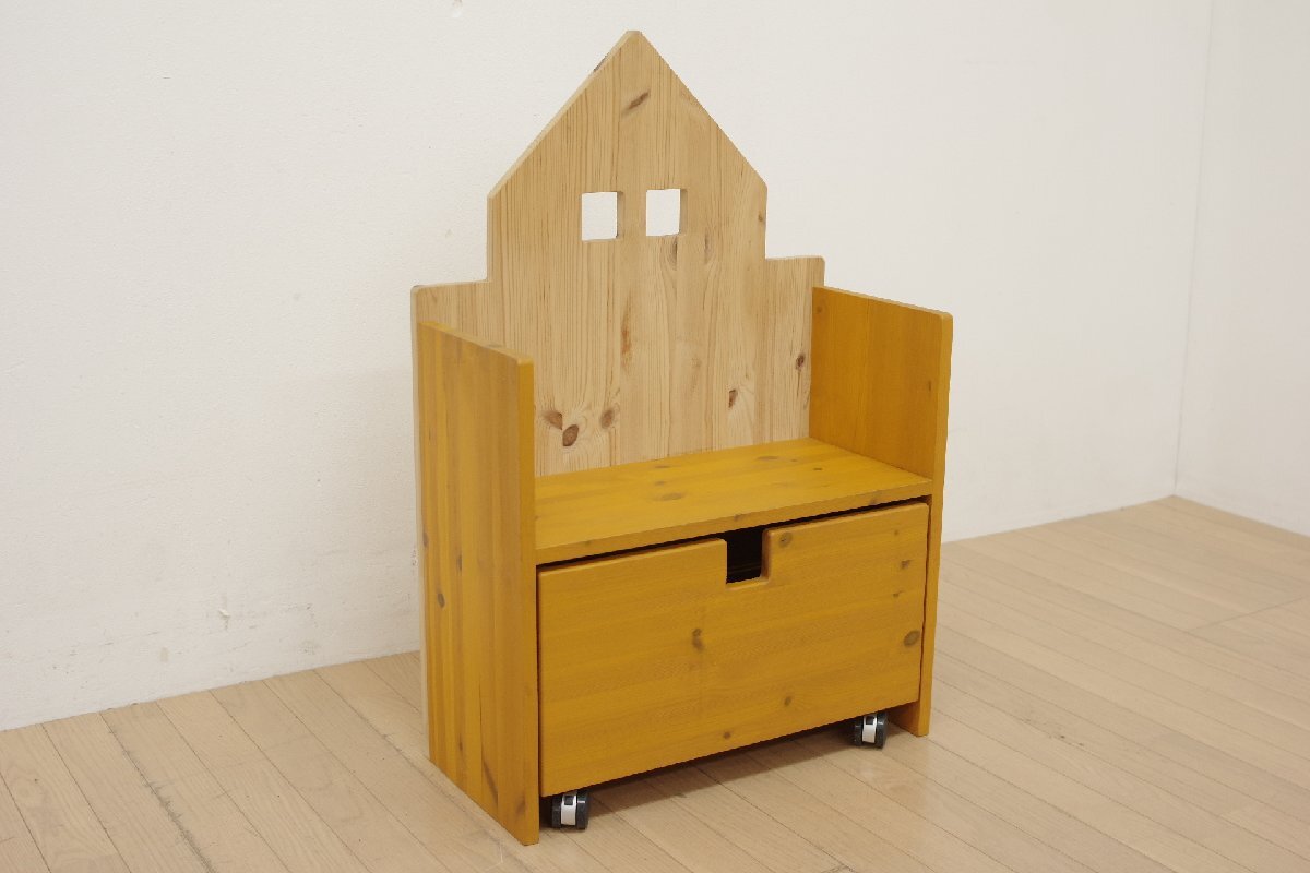 広松木工 WF ハウスシェルフ 060 ヒノキ 無垢材 イエロー 黄色 幅60cm 本棚 飾り棚 インテリア 子供部屋 キッズルーム 新品価格約8万円