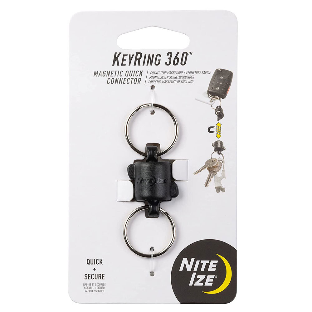 ナイトアイズ キーホルダー キーリング360度 マグネット クイックコネクター ブラック KR360-01-R3/2507/送料無料メール便