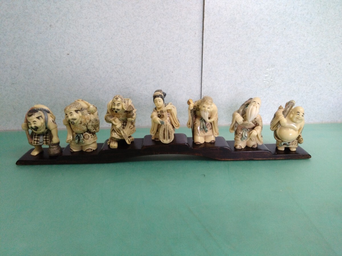●【雅俊 作】作家物 彫刻 七福神 置物 縁起物 商売繁盛 招福/恵比寿天/大黒天/毘沙門天/弁財天/福禄寿/寿老人/布袋尊/七難即滅/七福即生③