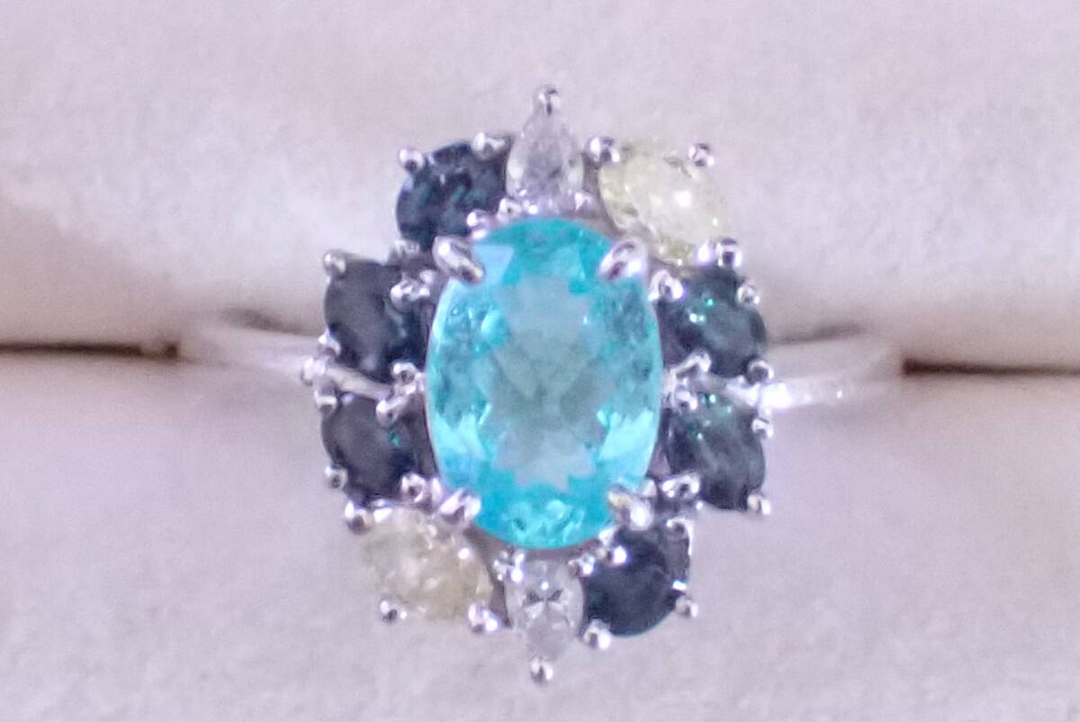 パライバトルマリン　指輪　1.53ct　アレキサンドライト0.71ct