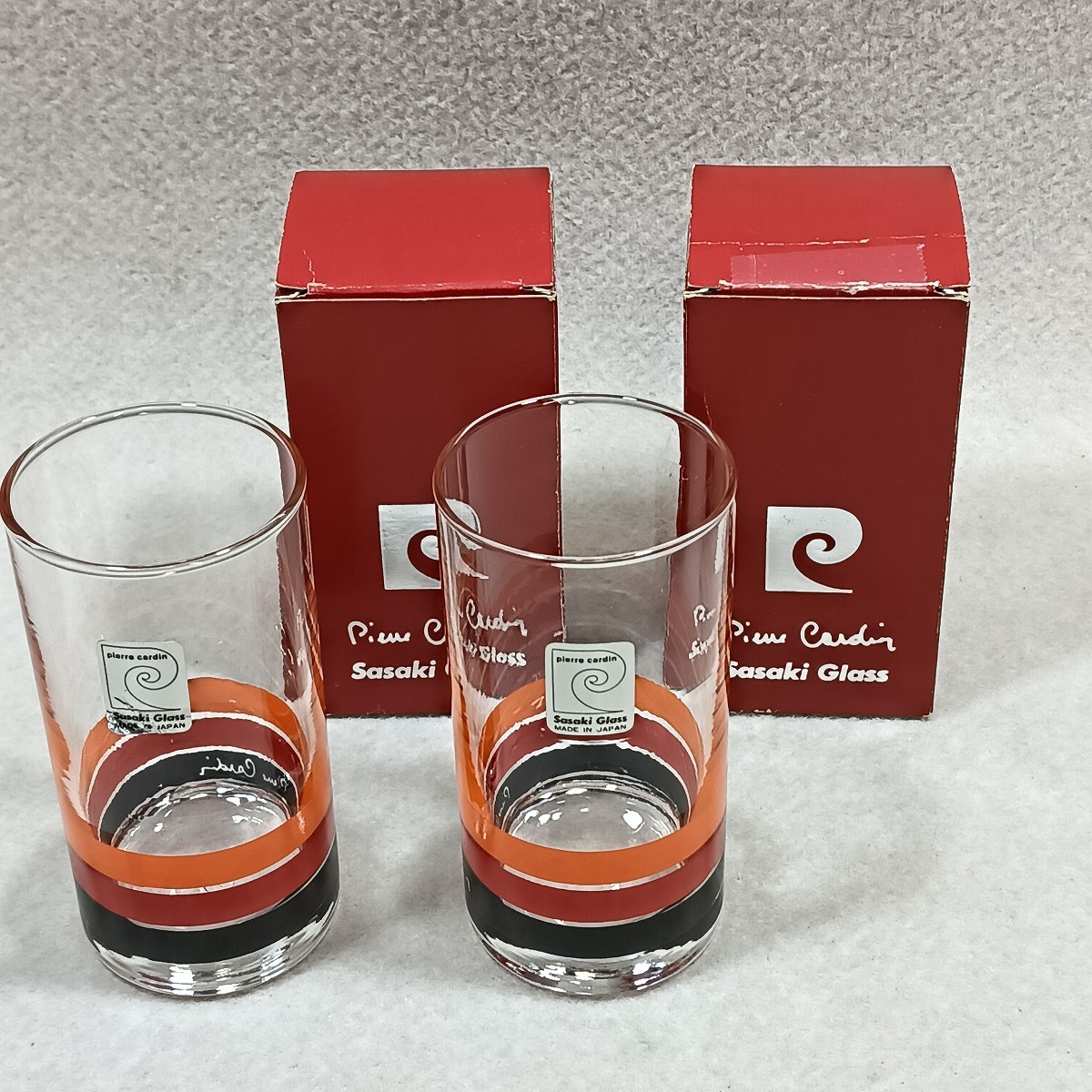 ●○ピエールカルダン 佐々木硝子 グラス 2個セット コップ 一口ビール レア Pierre Cardin○●