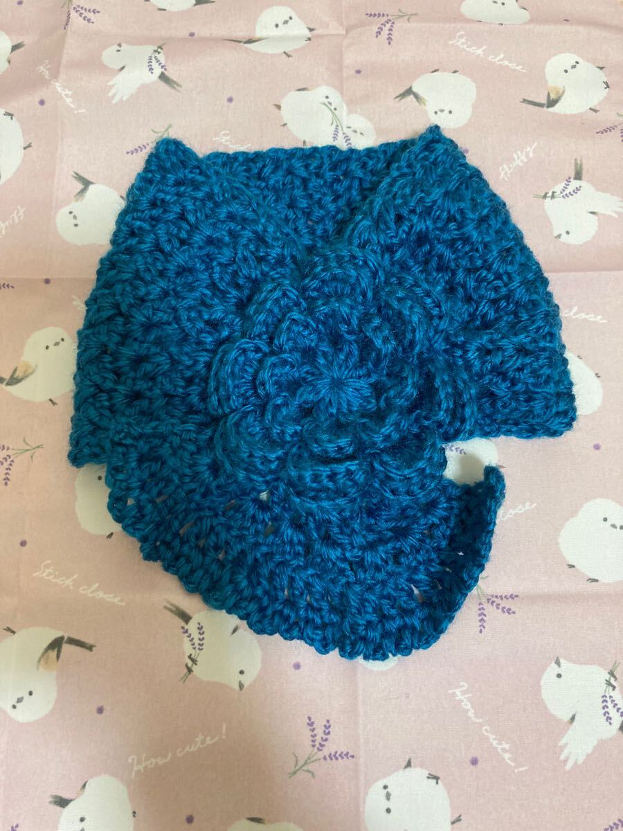 ハンドメイド ☆ミニマフラー☆お花☆手編☆14