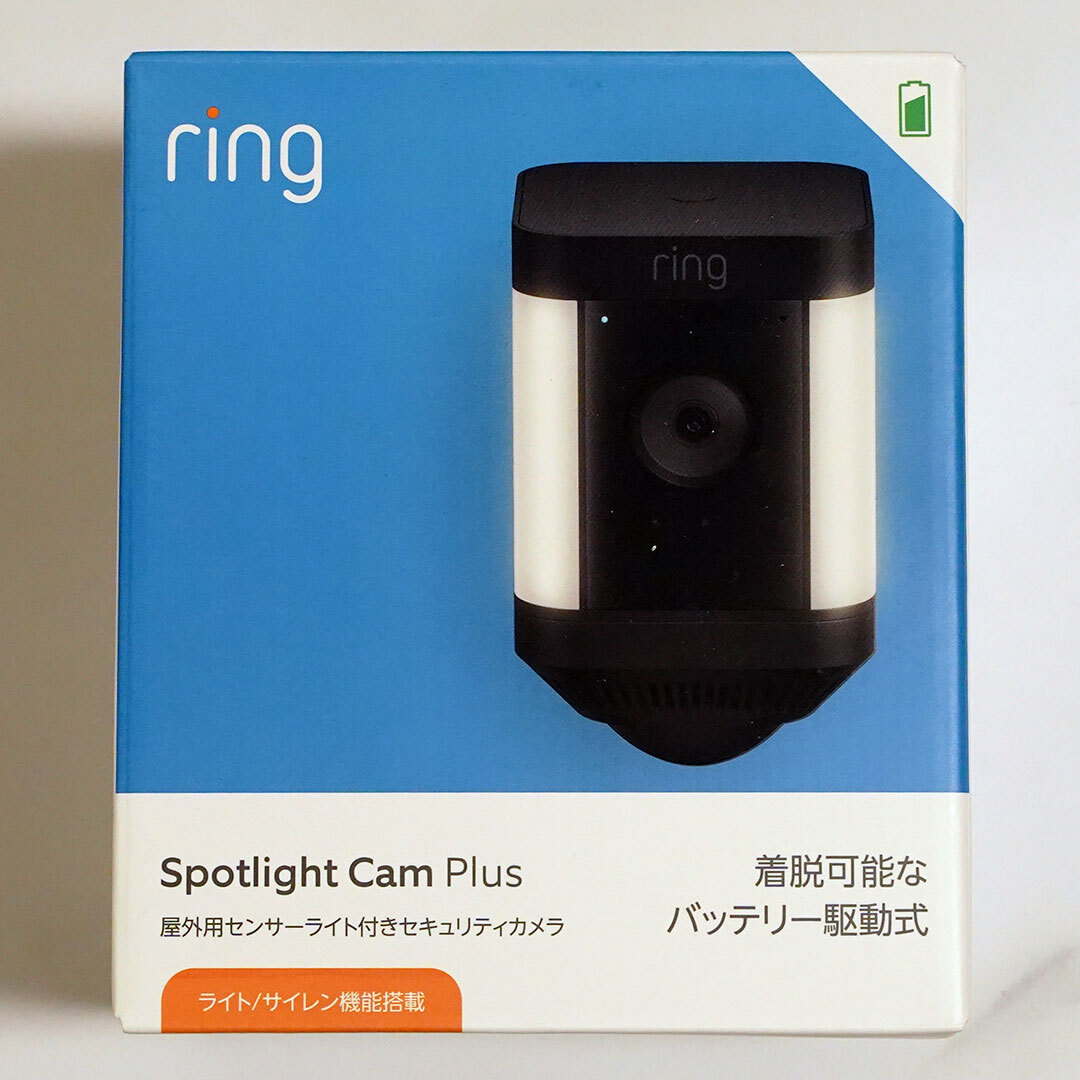 新品・未使用☆Ring Spotlight Cam Plus Battery リング スポットライトカム プラス バッテリーモデル ブラック 屋内 防犯カメラ 送料無料
