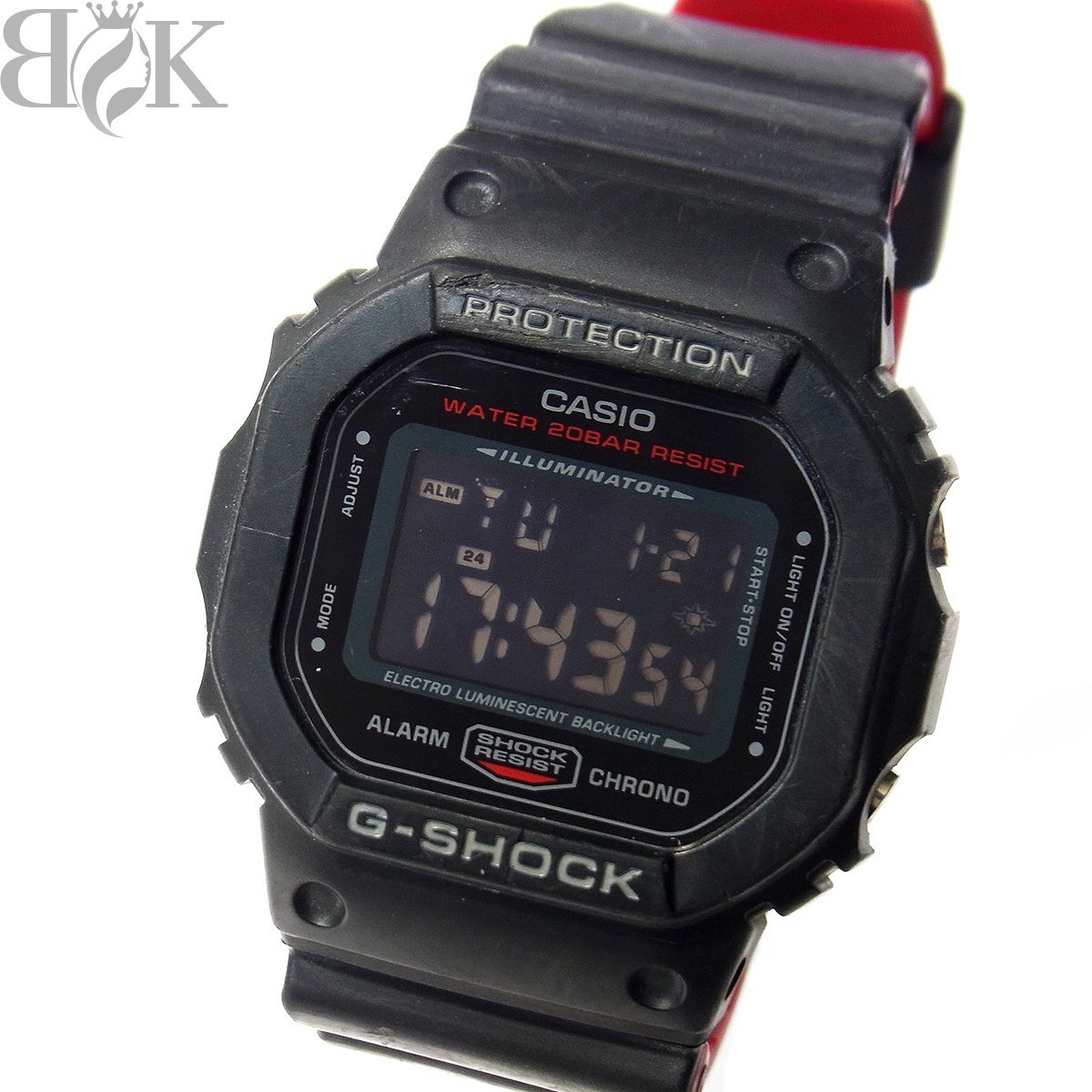 カシオ G-SHOCK 5600シリーズ DW-5600HR-1JF メンズ 腕時計 デジタル クォーツ ブラック レッド 動作品 CASIO 〓