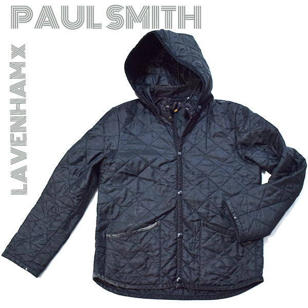 LAVENHAM×PS Paul Smith■キルティングジャケットコート フード 中綿 ポールスミス×ラベンハム　メンズM/36