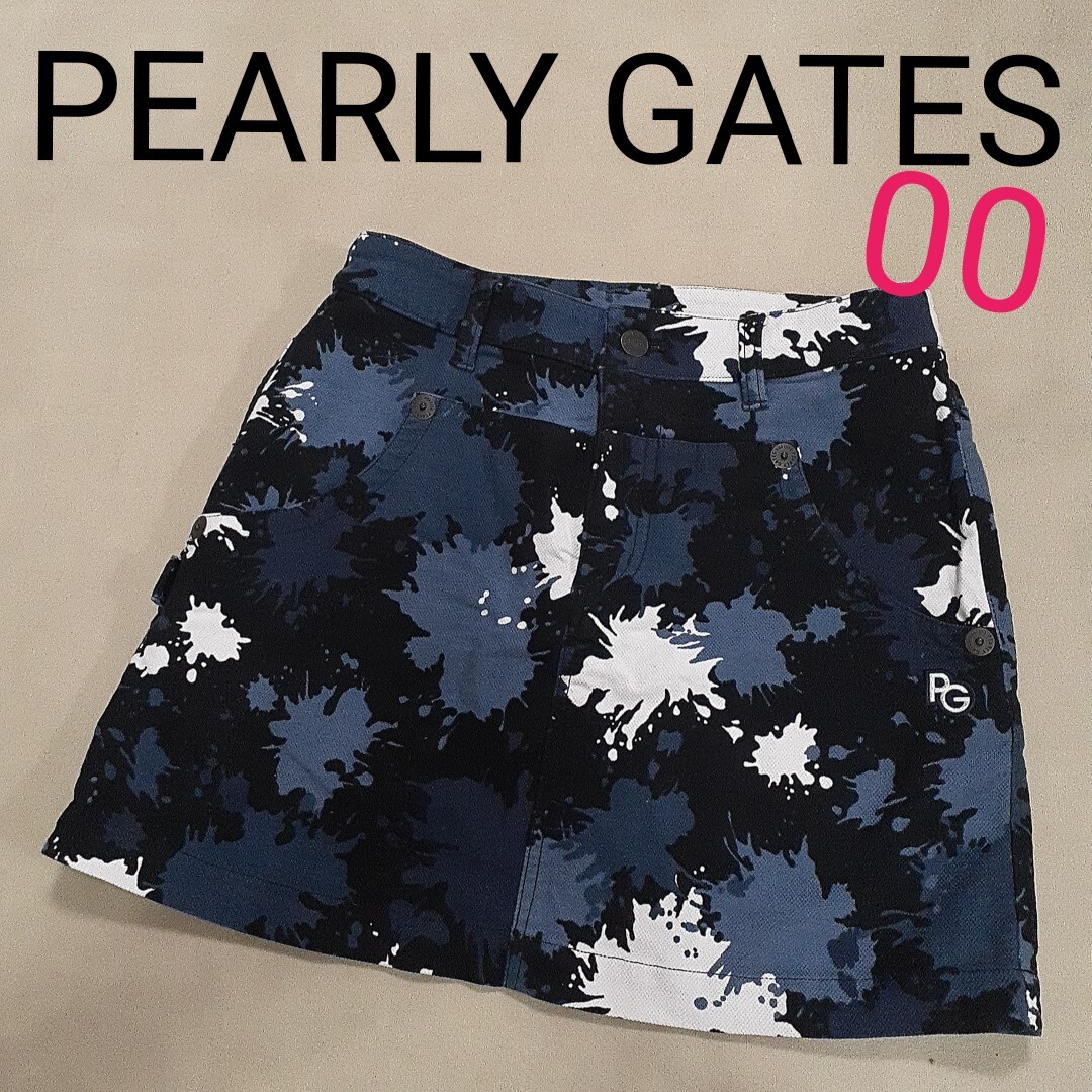 【超美品】PEARLY GATES　パーリーゲイツ　ミニスカート　防寒　防風　コーディロイ　総柄　ワッペン　レディース00　ゴルフ　ゴルフウェア