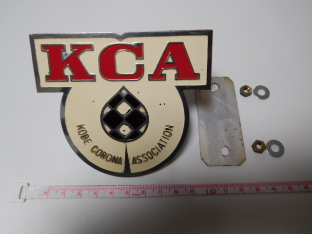 珍品彡希少レア・中古・KCA・神戸・コロナ・アソシエーション・不明？（10㎝）グリルエンブレムバッジ・当時物レトロ・旧車・街道レーサー