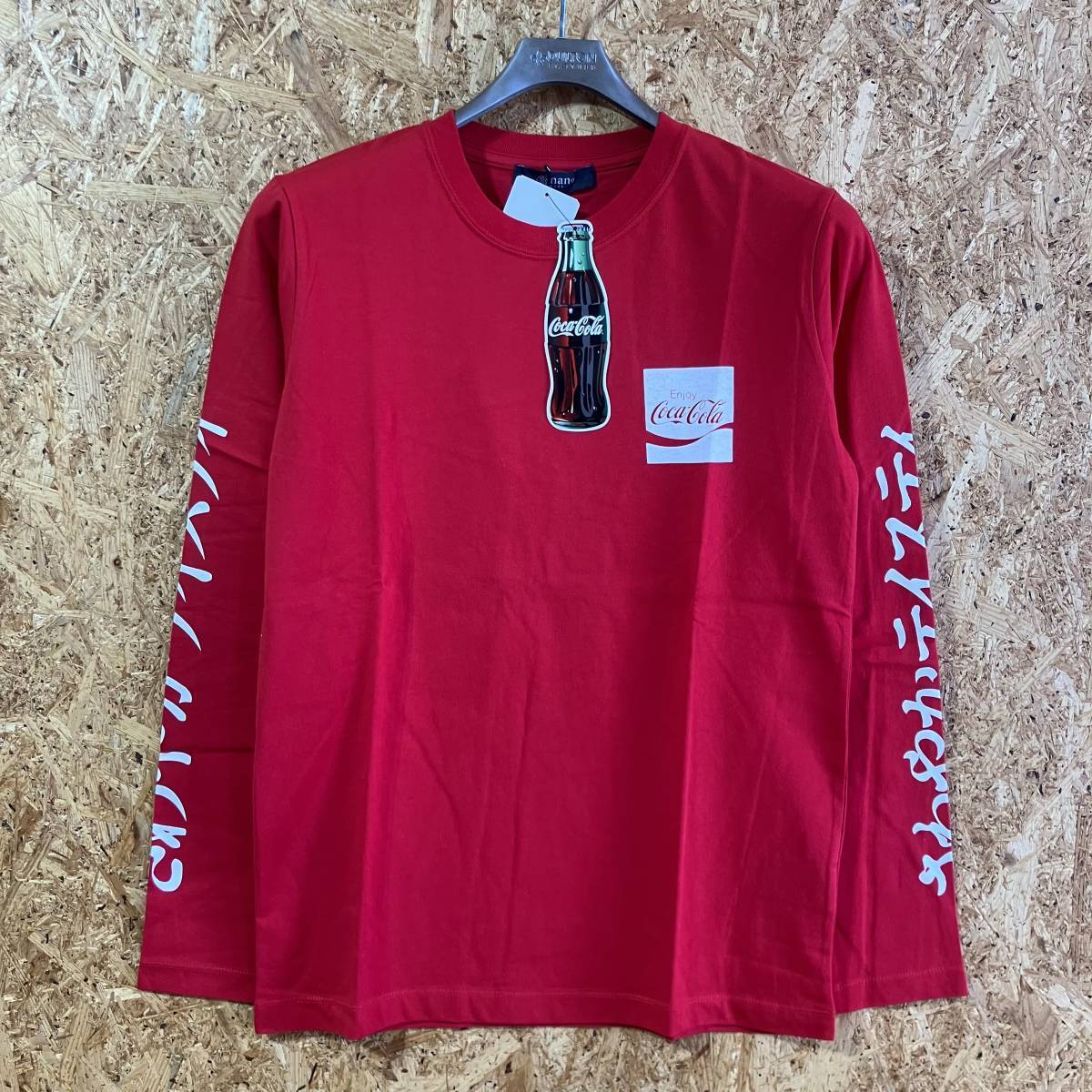nano universe 別注 Coca-Cola 長袖 Tシャツ S コラボ 別注 限定 ナノ ユニバース コカ コーラ さわやかテイスティ ロンT レッド