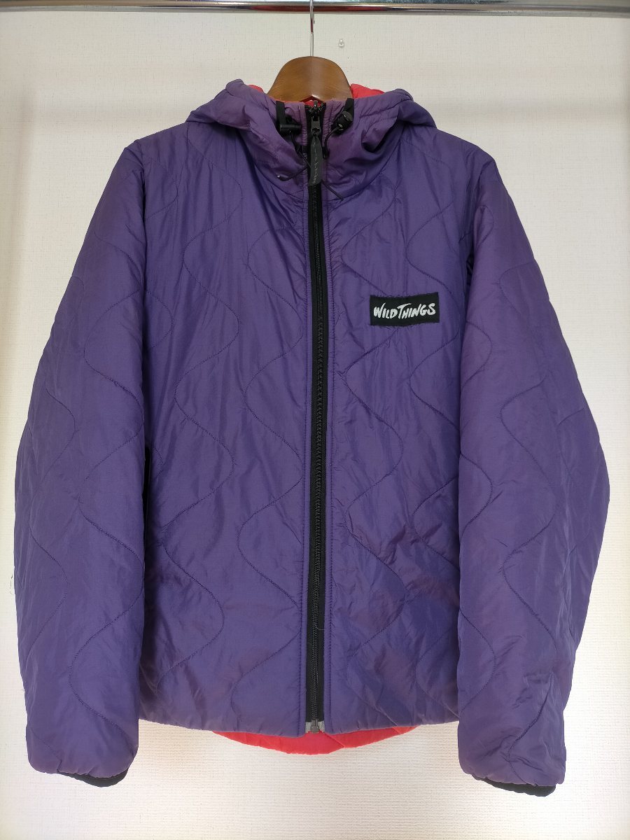 90s-00s USA製 WILD THINGS Primaloft ワイルドシングス プリマロフト リバーシブル キルティングパーカー size-S ★アウトドア古着