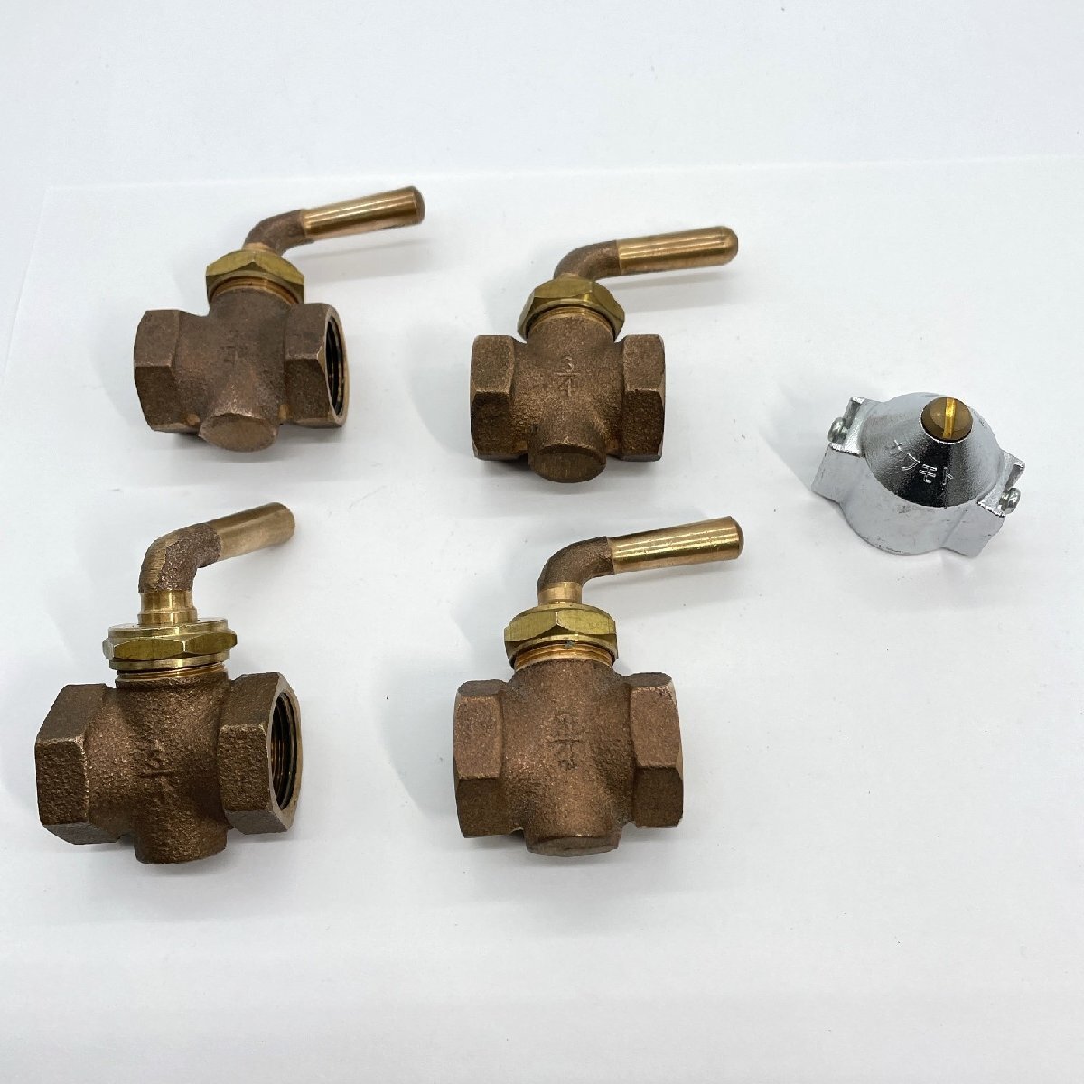 レア品 ビンテージ スギヤマ 真鍮 真ちゅう 配管 3/4 ボールバルブまとめ 黄銅ハンドル 日本製 配管部品おまけ付【道楽札幌】