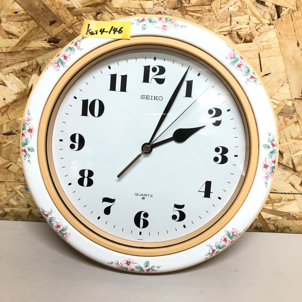 【動作確認済】SEIKO セイコー 掛け時計 壁掛け 時計 花柄 KS519P レトロ アンティーク KAI4-146