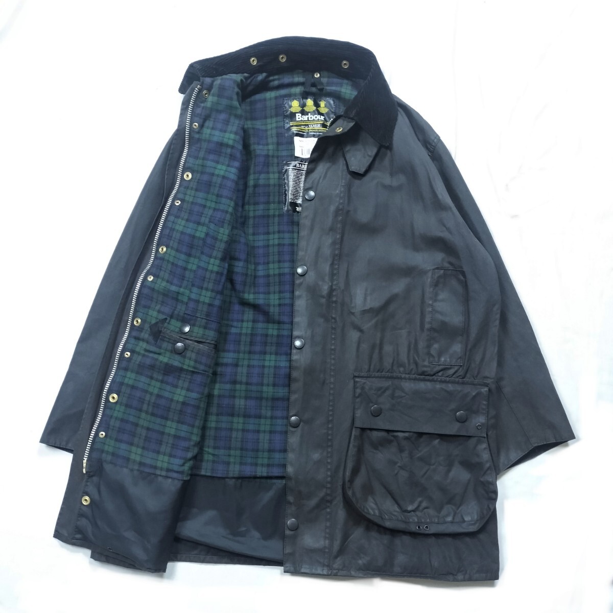 SPECIAL 00s90s Barbour Border c42. ブラック バブアー ボーダー ブラックウォッチ 3クラウン