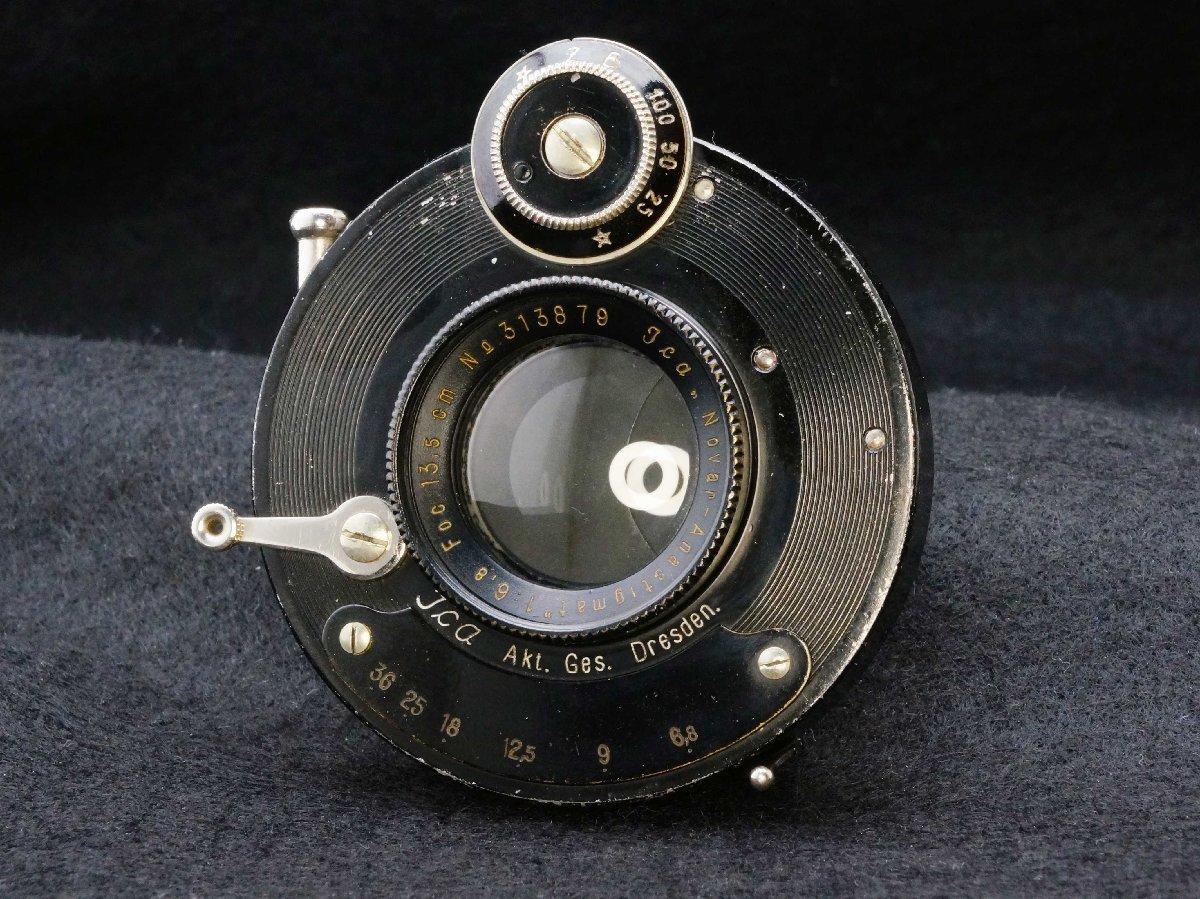 希少!! Ica Act-Ges Dresden 4x5判用 Novar - Anastgmat 13.5cm 135mm F6.8 アンティーク 5008