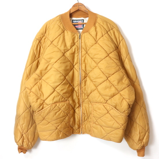 SNAP’N’WEAR■中綿入りキルティングブルゾン キャメルブラウン/XL程度 90S USA製 ワークウェア