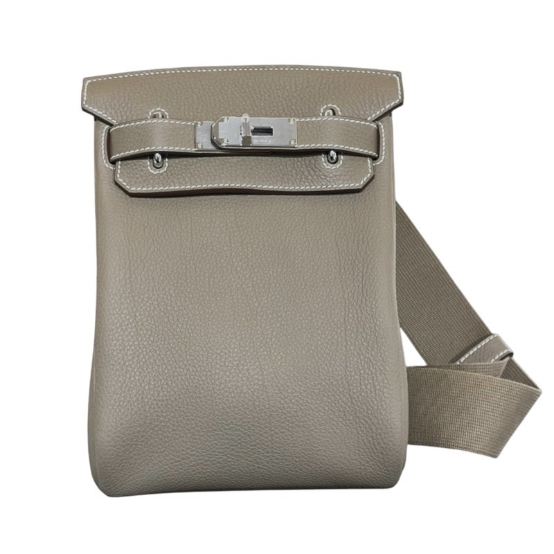 エルメス HERMES ケリーアッカドPM W刻 エトゥープ　SV金具 トゴ ボディバッグ メンズ 中古