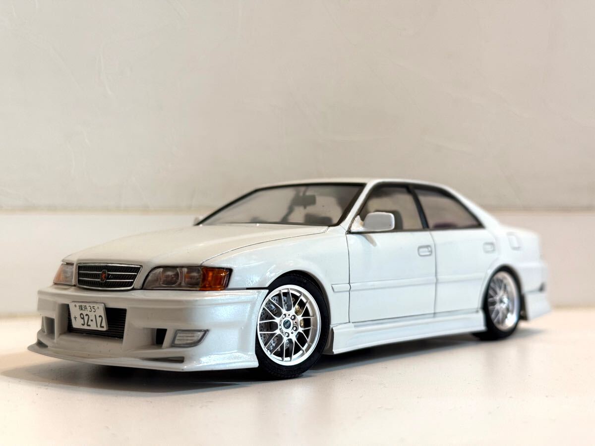希少　アオシマ　1/24 トヨタ　チェイサー　JZX100 Sパッケージ　バージョンR 塗装済完成品　BBS