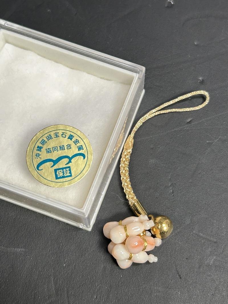● コレクター必見 沖縄 珊瑚 サンゴ ストラップ キーホルダー 雑貨 コレクション my55