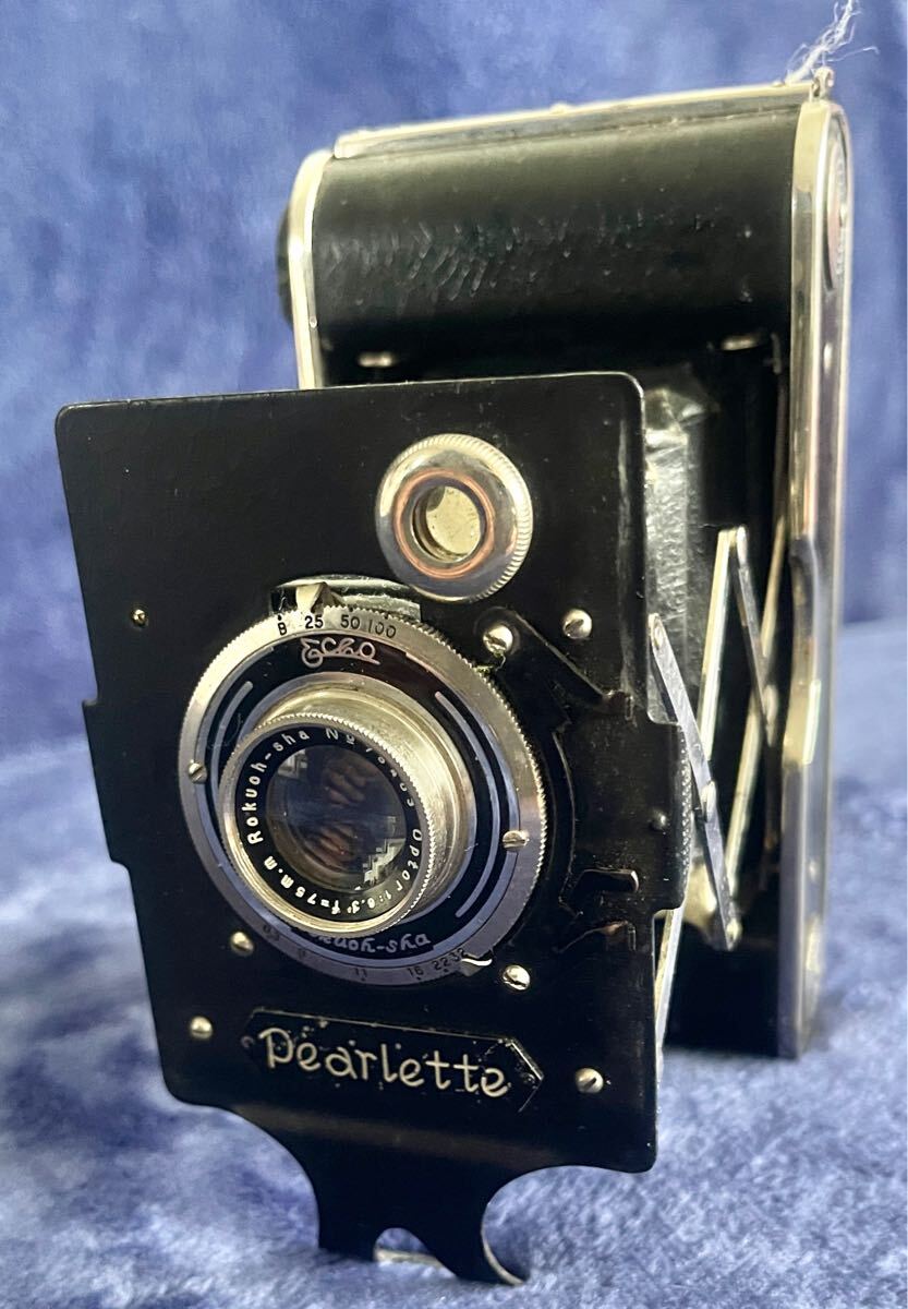 中古品　訳あり　動作品　六櫻社（現コニカ）PEARLETTEEchoパーレット蛇腹カメラスプール付き