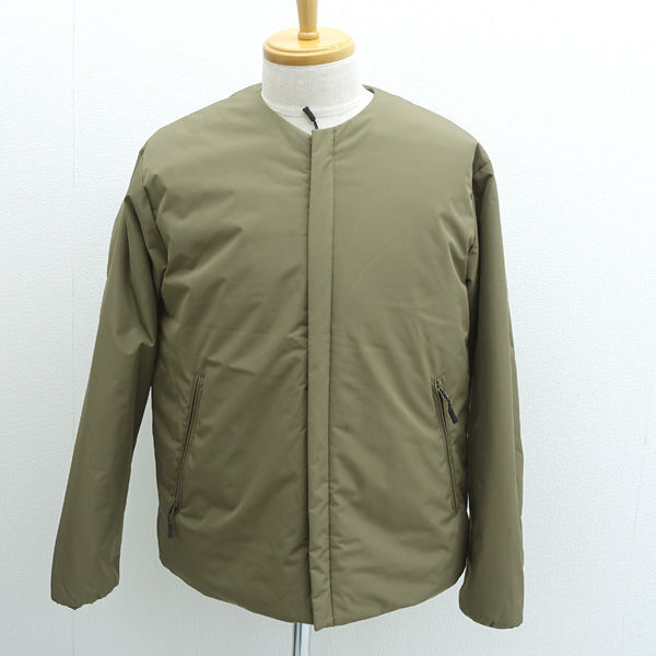 ★ ハイテックレイジブルー ダウンジャケット ノーカラー カーキ サイズM RB030001TH (0220513472)
